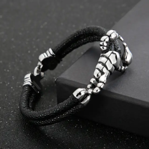 Cuir véritable-acier inox (C001)